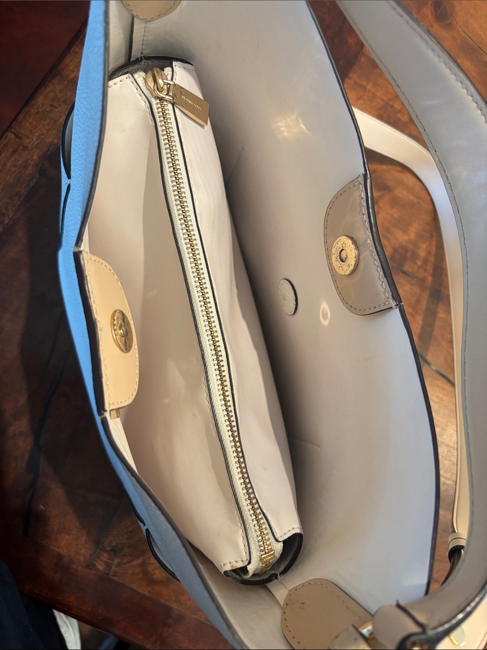 Michael Kors Cream Pebbled Leather Shoulder Hobo - Picture 11 of 16
